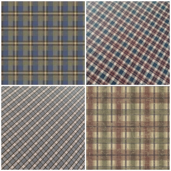 Wallpaper Nellie Brick Wooden Plaid Green, Red, Beige - Picture 10 of 11